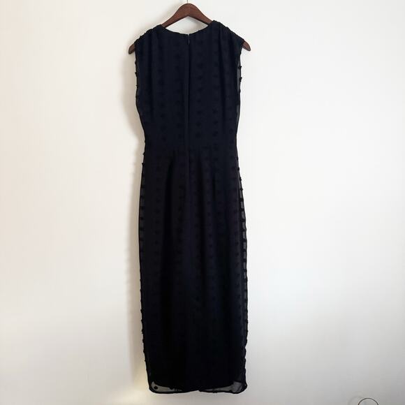 L'ACADEMIE Nicola Swiss Dot Midi Dress Black Medium M - Picture 7 of 11